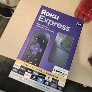 Roku Express HD Streaming Device in Purple Packaging